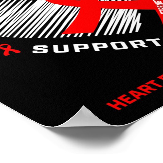 Vader Steun Mijn Vader Draag Rode Hart Ziekte Awar Poster (Hoek)