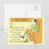 Vader Stoel Pijp Vintage Vaderdag Briefkaart (Voorkant / Achterkant)