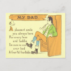 Vader Stoel Pijp Vintage Vaderdag Briefkaart