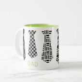 Vader Stropdas Vaders Dag Kantoor Boss Tweekleurige Koffiemok (Voorkant links)