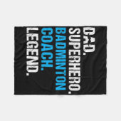 Vader Superheld Badminton Coach Funny Badminton Co Fleece Deken (Voorkant (Horizontaal))