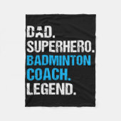 Vader Superheld Badminton Coach Funny Badminton Co Fleece Deken (Voorkant)
