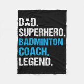 Vader Superheld Badminton Coach Funny Badminton Co Fleece Deken (Voorkant)