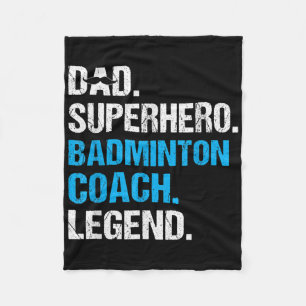 Vader Superheld Badminton Coach Funny Badminton Co Fleece Deken