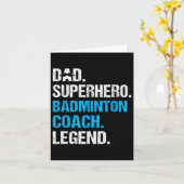 Vader Superheld Badminton Coach Funny Badminton Co Kaart (Gele Bloem)