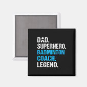 Vader Superheld Badminton Coach Funny Badminton Co Magneet (Voorkant / Achterkant)