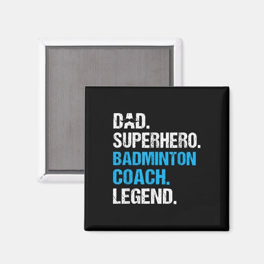 Vader Superheld Badminton Coach Funny Badminton Co Magneet (Voorkant / Achterkant)