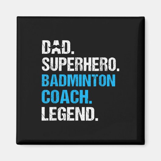 Vader Superheld Badminton Coach Funny Badminton Co Magneet (Voorkant)