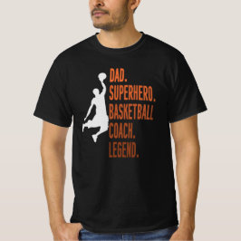 Vader Superheld Basketbal Coach Legende Vaderdag T-shirt
