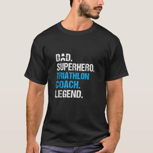 Vader Superheld Triathlon Coach Grappig Triathlon  T-shirt (Voorkant)