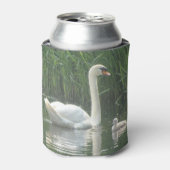 Vader Swan met Baby Koelbox Blikjeskoeler (Blikje Voorkant)