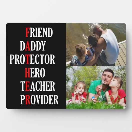 Vader Tabletop Plaque met Easel Fotoplaat (voorkant)