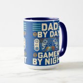 Vader tegen dag Gamer bij nacht Mok (Voorkant rechts)