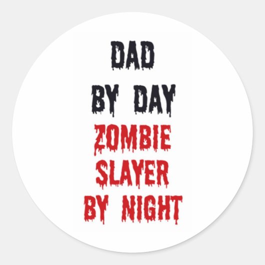 Vader tegen dag Zombie-laag tegen nacht Ronde Sticker (Voorkant)