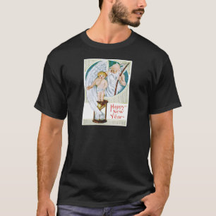 Vader Tijd Baby Nieuw Jaar Zandloper T-shirt