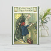 Vader Tijd die u een gelukkig nieuwjaar wil wensen Kaart (Staand voorkant)