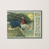 Vader Tijd die u een gelukkig nieuwjaar wil wensen Legpuzzel (Horizontaal)