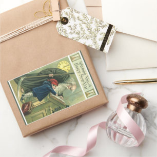 Vader Tijd die u een gelukkig nieuwjaar wil wensen Rechthoekige Sticker