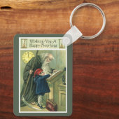 Vader Tijd die u een gelukkig nieuwjaar wil wensen Sleutelhanger (Achterkant)