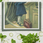 Vader Tijd die u een gelukkig nieuwjaar wil wensen Theedoek (Gevouwen)