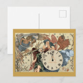 Vader-tijd in nieuwjaarsjaren briefkaart (Voorkant / Achterkant)