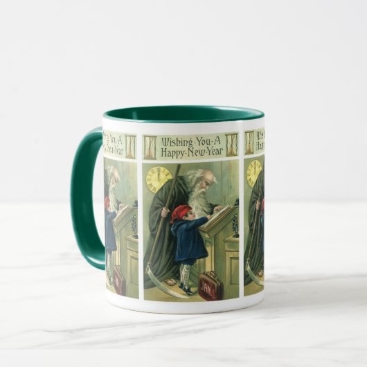 Vader Tijd wenst u een gelukkig nieuwjaar Mok (Voorkant links)