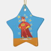 Vader-tot-zijn superheld op Vaderdag Keramisch Ornament (Links)