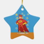 Vader-tot-zijn superheld op Vaderdag Keramisch Ornament (Achterkant)