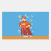 Vader-tot-zijn superheld op Vaderdag Rechthoekige Sticker (Voorkant)