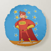 Vader-tot-zijn superheld op Vaderdag Rond Kussen (Voorkant)