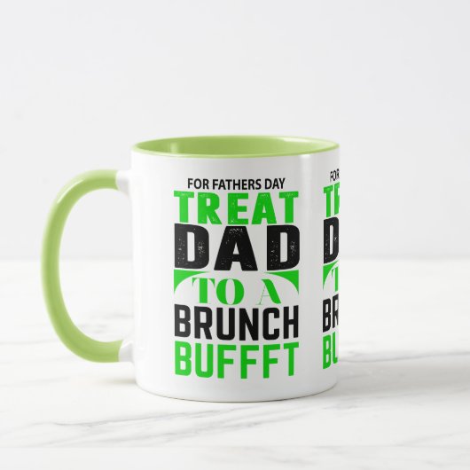 Vader trakteren op een brunchbuffet Vaderdag mok (Links)