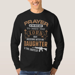 Vader Trots papa T-shirt als je mijn dochter verpe