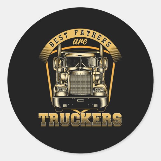 Vader Trucker Truck Papa Papa Pap Dag Husband Ronde Sticker (Voorkant)