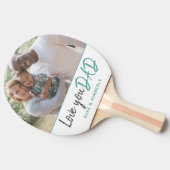 Vader Turquoise Script Father Day Foto Tafeltennisbatje (Zijkant)