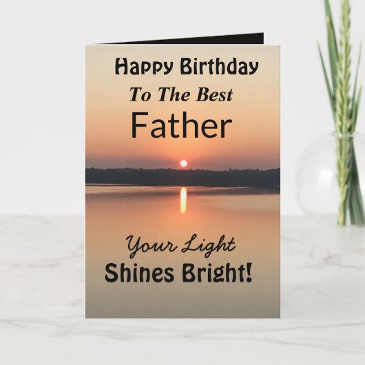 Vader Uw licht schijnt helder Gelukkige Verjaardag Kaart (Voorkant)