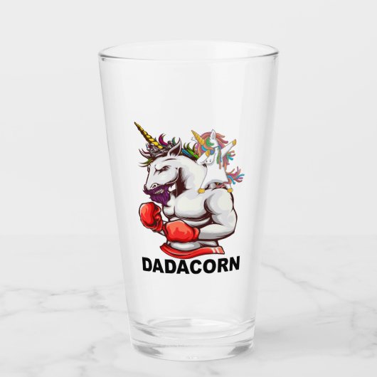 Vader vader Dadacorn Unicorn Birthday Drink Glas (Voorkant)