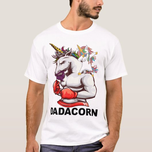 Vader vader Dadacorn Unicorn Birthday Mannen T-shirt (Voorkant)