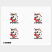 Vader vader Dadacorn Unicorn Birthday Ovale Sticker (Vel)