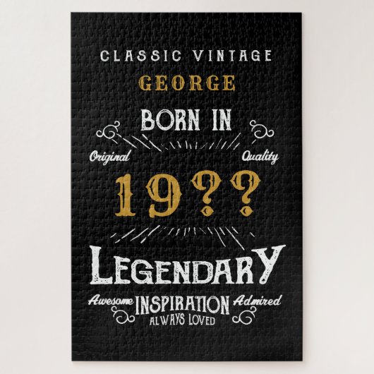 Vader Vader of echtgenoot Naam toevoegen Jaar Lege Legpuzzel (Verticaal)