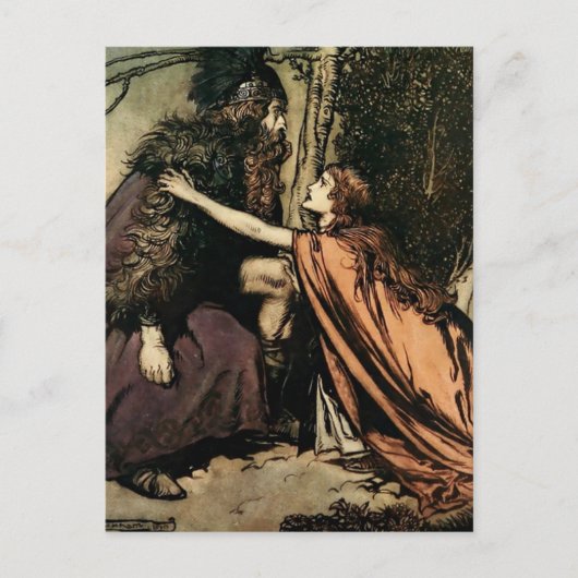 "Vader, Vader, wat brengt hen" van Arthur Rackham Briefkaart (Voorkant)