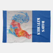 Vader Vader Waterverf Rode Haan Keuken Handdoek (Horizontaal)