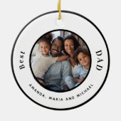 Vader vader zwart wit namen foto modern keramisch ornament (Achterkant)