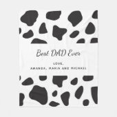 Vader vader zwarte witte koe huidpatroon fleece deken (Voorkant)