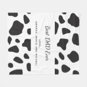 Vader vader zwarte witte koe huidpatroon fleece deken (Voorkant (Horizontaal))