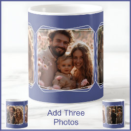 Vader Vaderdag 3 Fotocollage Modern Blauw C49 Koffiemok