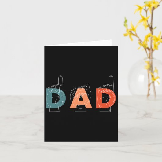 Vader Vaderdag Doof-stom Gebarentaal Kaart (Gele Bloem)