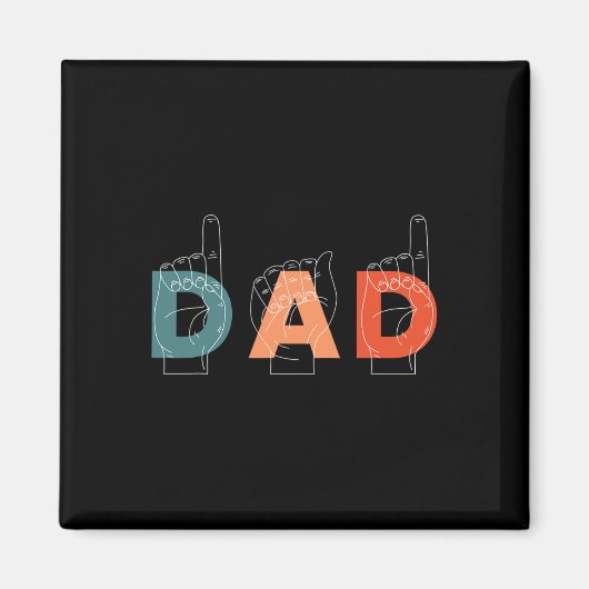 Vader Vaderdag Doof-stom Gebarentaal Magneet (Voorkant)