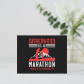 Vader - vaderschap is een marathon briefkaart (Staand voorkant)