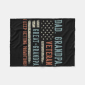 Vader vadersdag papa opa veteraan overgrootvader fleece deken (Voorkant (Horizontaal))