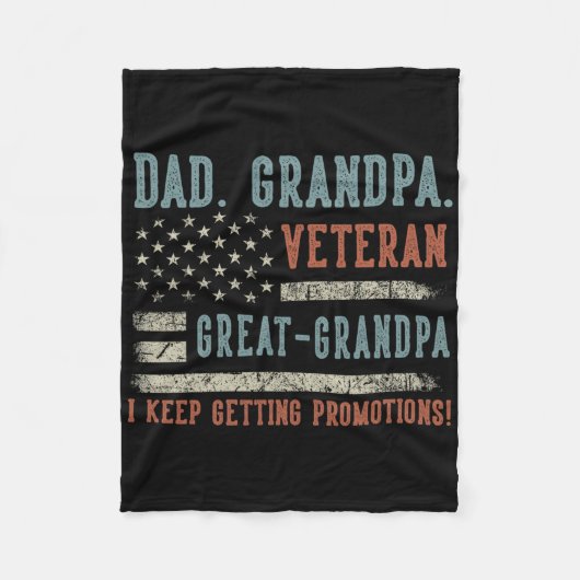 Vader vadersdag papa opa veteraan overgrootvader fleece deken (Voorkant)